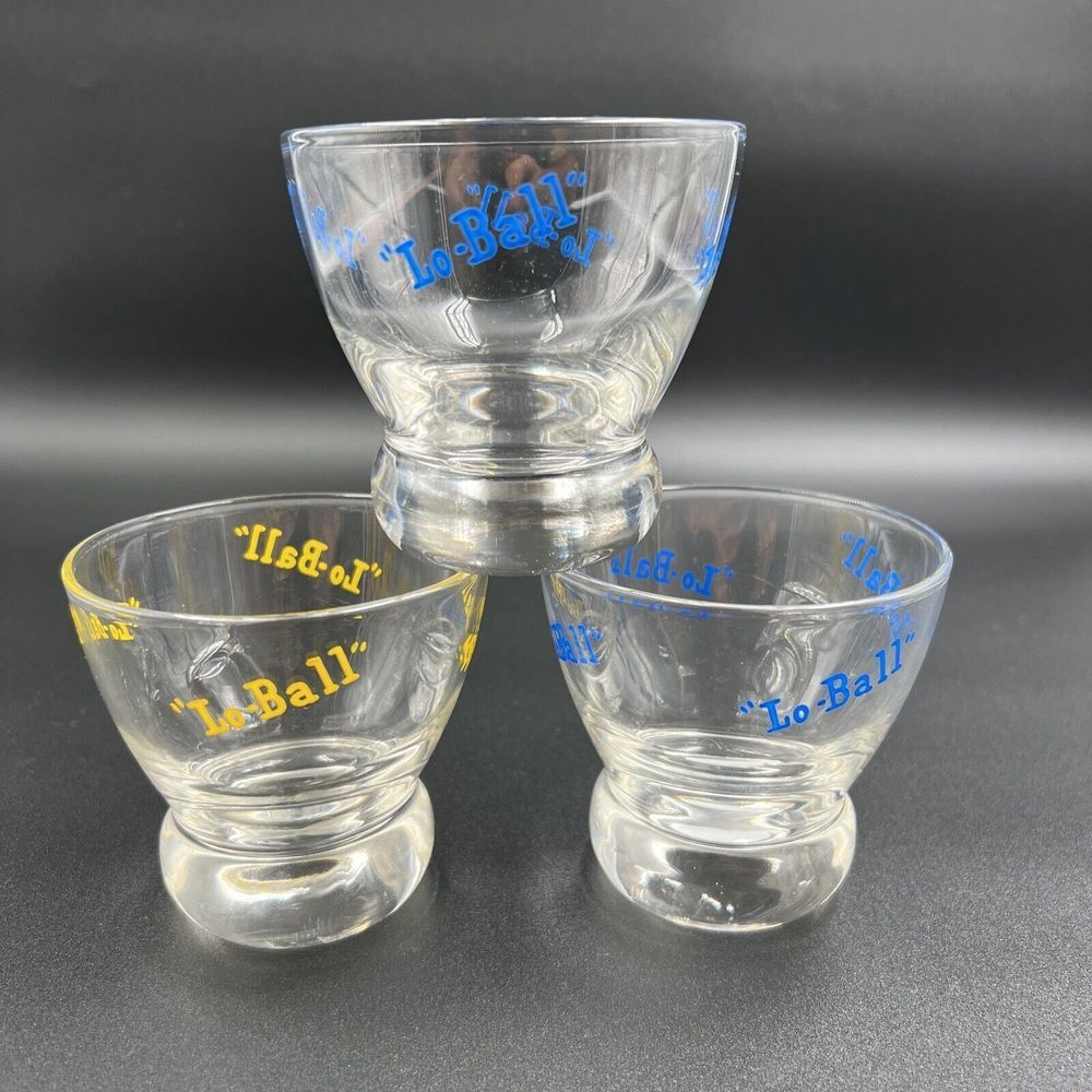 Vintage‎ Eva Zeisel White Lo-Ball Drinking Bar Cocktail Glasses Barware Set 3